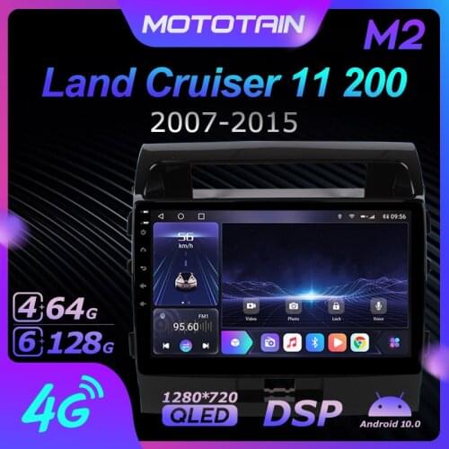 6G+128G Android 10.0 Car Radio GPS for Toyota Land Cruiser 11 200 2007 - 2015 GPS Navi Seteo System 4G LTE DSP SPDIF 1280*720