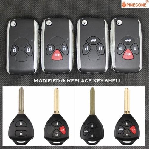 PINECONE for Toyota Vios Prado Corolla RAV4 Camry Avalon Yaris 2008 2009 2010 2011 2012 2013 Modified & Replace Key Shell Case