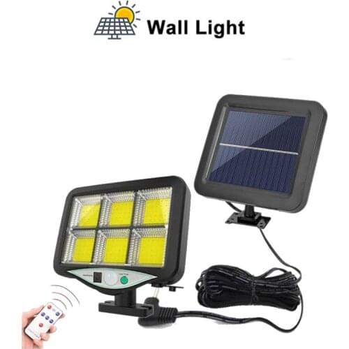 Seperable 120LED Solar Light Outdoor Solar Lamp PIR Motion Sensor Waterproof Sunlight For Garden Decoration Street Lantern indoo