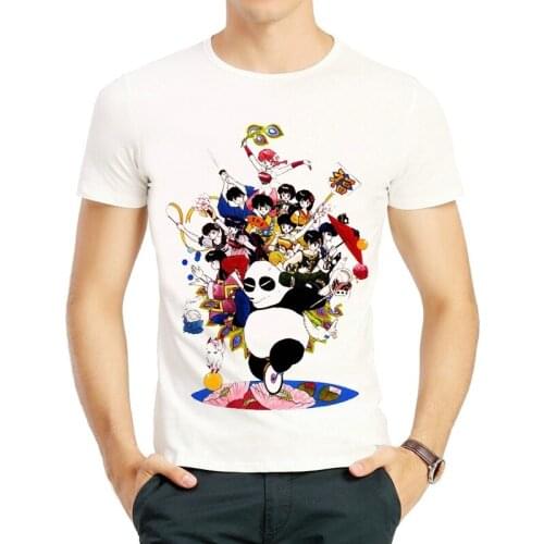 Ranma T Shirt White Color Mens Short Sleeve Anime 1/2 Print Tops Tees Summer Cartoon Figures Nibun-no-Ichi Clothes Unisex