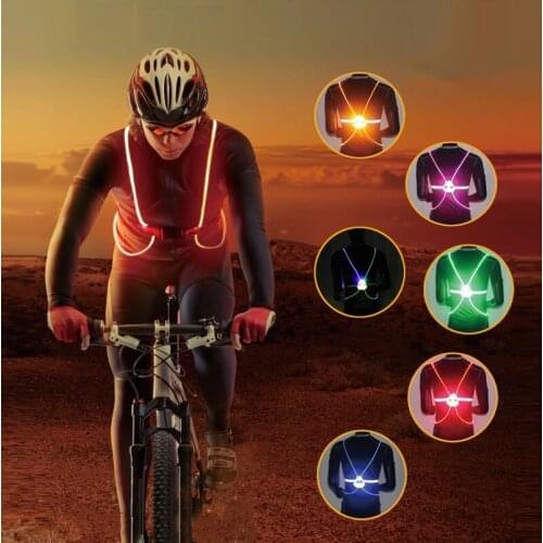 Hot Weatherproof LED Reflective Straps Night Running Riding Vest Adjustable Safety Vest Elastic Band Running Cycling Supplies