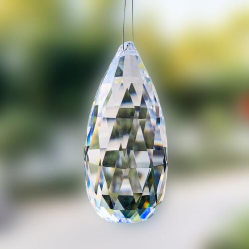 1 PCS Teardrop Crystal Chandelier Prism Sunlight Catcher Decor DIY Door Curtains Scattered Bead Pendant Accessories In Two Sizes