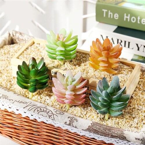 Artificial Succulent Lifelike Creative Faux Plant Fake Succulent for Home Office Decoration Plastic Plants Mini Desktop Bonsai
