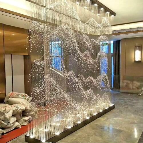 Hotel front desk chandelier project crystal lamp luxury large KTV club restaurant lamp personality creative lighting