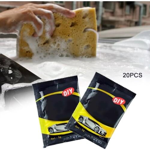 20 Pcs Multifunctional Car Wash Powder Car Cleaning Shampoo Cleaning Tools Car Soap Powder Windshield Wash Accessories