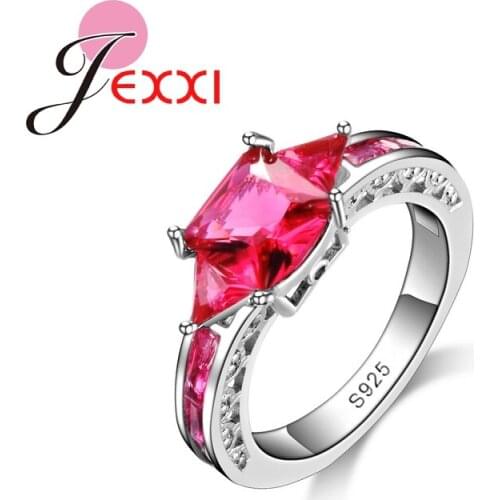 Fashion 925 Sterling Silver Women Wedding Engagement Rings CZ Fashion Elegant Party Rings Bridal Jewerlry