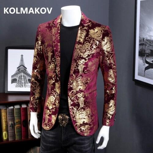 2019 British Style Mens Blazers Fashion Slim Fit Suits Men Classic Jackets Mens Casual Party Blazers Man Coats Full Size M-4XL