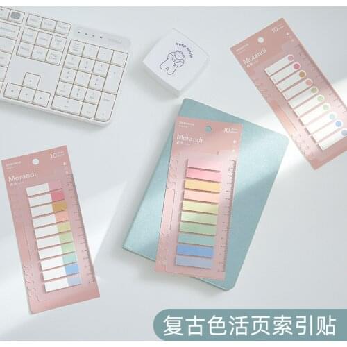 200pcs/pad Aesthete Gentle Color Sticky Note Fresh Style Index Stickers Cute Stationery Japanese Sense Of Design