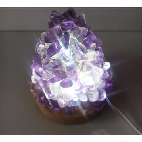 Natural amethyst bedroom lovers emotional appeal decorative lights release powerful magnetic field energy wholesale