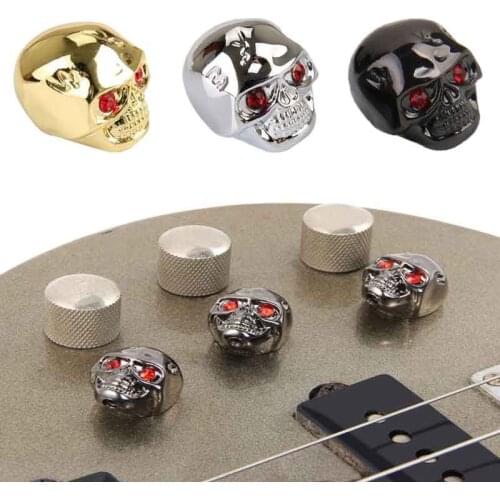 Professional Guitar Bass Skull Volume Tone Knobs Cap For Electric Guitar/Bass Volume Control Knobs Guitar Accessories