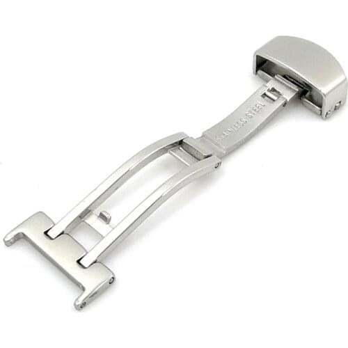 Stainless Steel Butterfly Deployment Buckle for Watch Band 14mm 16mm 18mm 20mm 22mm Metal Solid Fold Button Clasp Accessories