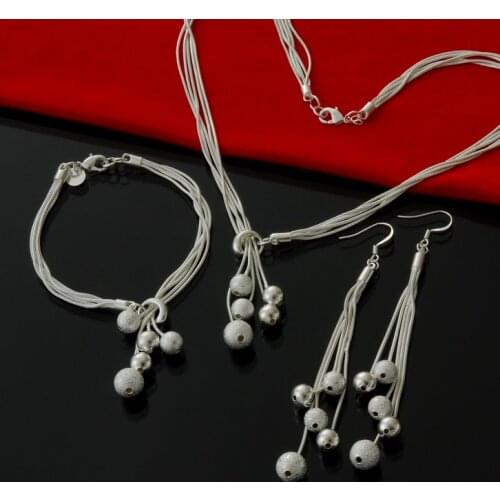 S925 Silver color Jewelry Multi Balls Necklace Brand New One Pcs RM221