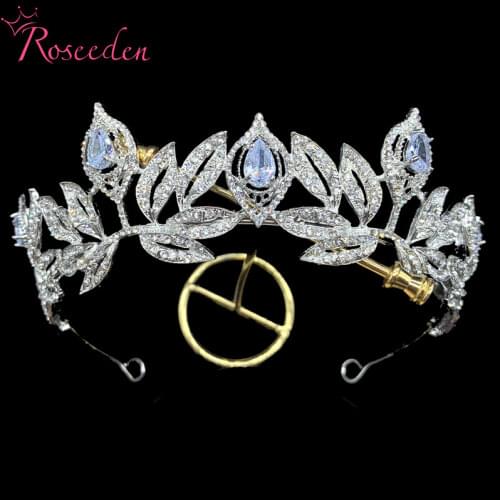 Silver Color Zirconia Bride Crowns Tiara Fashion Queen Crown Wedding Hair Jewelry Accessories RE4065