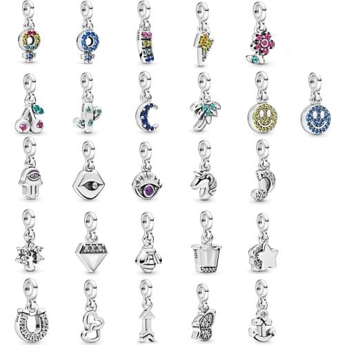 ME series New Fashion S925 Rainbow Crystal Lips Eyes Animal Cactus Fabric Pendant String Ornaments Collection Diy Jewelry