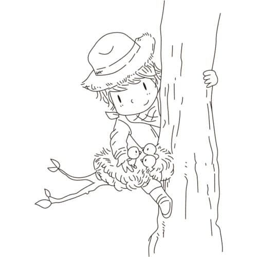 10x8 Boy holding tree Transparent Clear Silicone Stamp Seal for DIY scrapbooking photo album Decorative clear stamp