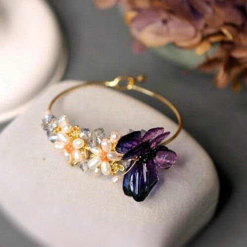 SINZRY original handmade natural pearl glaze butterfly summer charm bracelet & bangle creative unique jewelry accessory