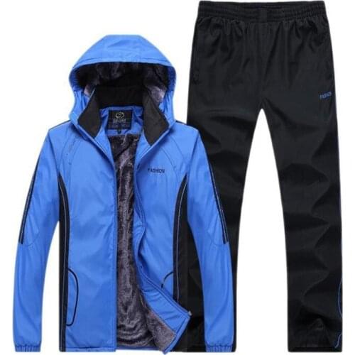 Tracksuit Men Sportswear Winter Thick wool liner Mens casual sports suit classics Mens sports suit keep warm Casual Tracksuit