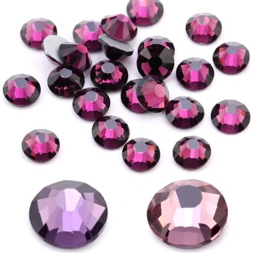 SS3-SS20 Amethyst rhinestone for Nail Art, Flat back Non Hotfix Glue on Nail Art Rhinestones,Boutique and Top grade