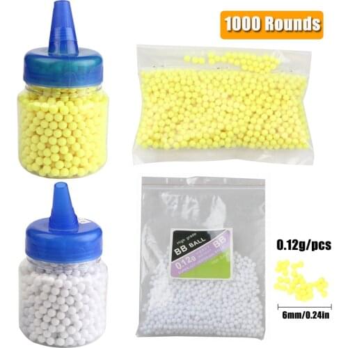 Airsoft 1000 Rounds 0.12g BB Ball Strikeball 6mm Paintball Slingshot Bullet Tactical Hunting Rifle Shooting Exercise Gun Plastic