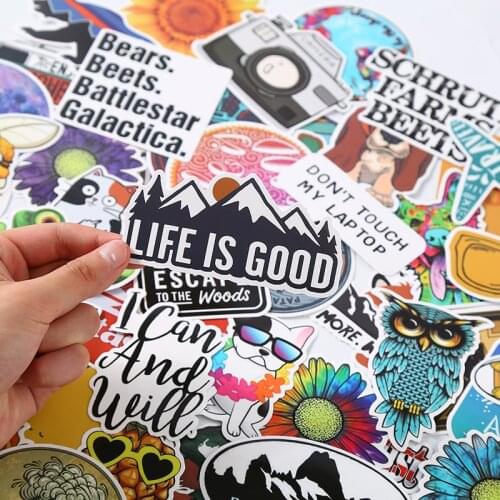 TD ZW 50 pcs /set Cartoon Stickers Cute Kids Child Stickers Waterproof Animal Stickers Biker Laptop Motor DIY Stickers Pack