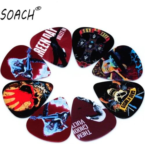 SOACH 10PCS 0.46mm high quality guitar picks two side pick Band mix picks earrings DIY Mix picks ukulele Guitar Accessories