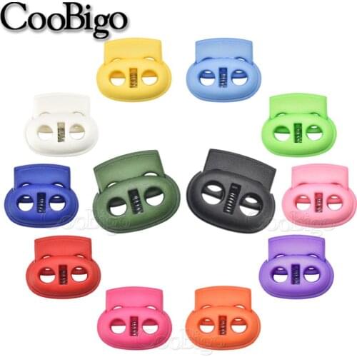 10pcs Mixed Colorful 5mm Hole Plastic Stopper Cord Lock Bean Toggle Clip Apparel Shoelace Sportswear Accessories