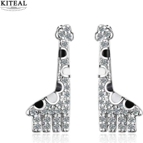 KITEAL 925 2017 new silver color Perfume women korean earrings giraffe ear cuff charm