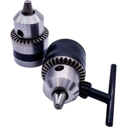 1pcs 1.5-10mm B12 3/8 Thread Drill Chuck Conversion Drill Chuck 1/2 M12x1.25 Wrench Into Electric Drill Keyless 3 Jaw Chuck