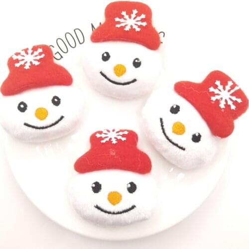 10PCS/Lot plush cartoon christmas Santa Claus Applique Crafts for Children Socks and Gloves Accessories