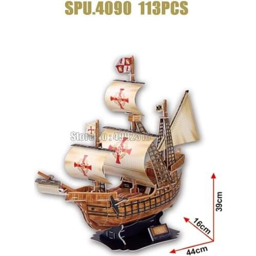 113pcs Santa Maria Ship 3d Paper Puzzle Toy