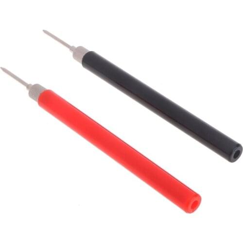 2pcs Spring Test Probe Tip Insulated Hook Wire Connector Lead Pin for Multimeter C5AC