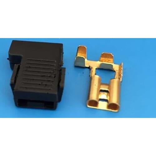 4sets 6.3mm flag-shaped spring hard jacket bend car lamp holder plug terminal