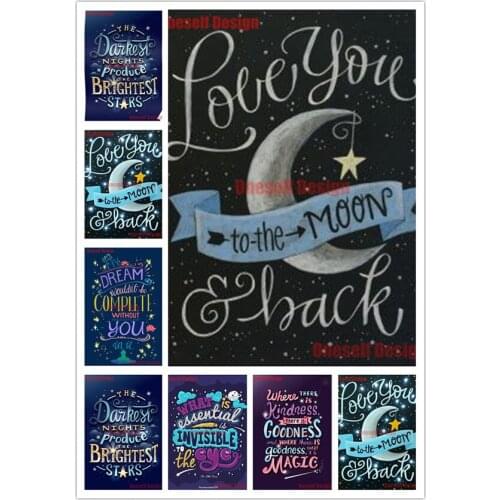 2020 5d diamond painting full love you diy diamond embroidery sale moon 5d diamond art kit decoration home diy diamond art kit