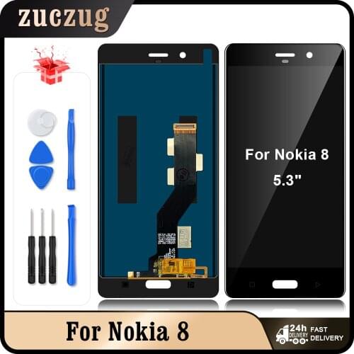 For Nokia 8 N8 TA-1012 TA-1004 5.3" LCD Display Touch Screen Digitizer Assembly Replacement LCDs + Gift