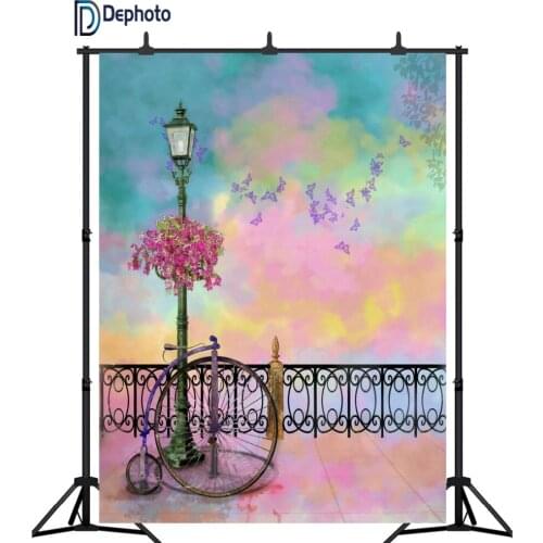 DePhoto photography backdrops Butterfly flowers spring bokeh photographic background baby shower decorations photocall props