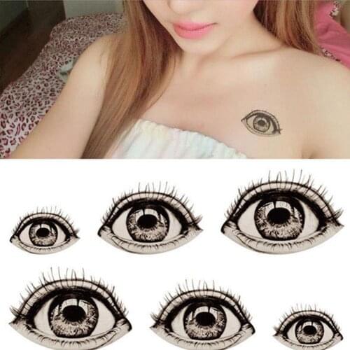 50% Hot Sale 2Pcs DIY Halloween Big Eye Temporary Fake Tattoo Sticker Waterproof Body Art татуировки временные