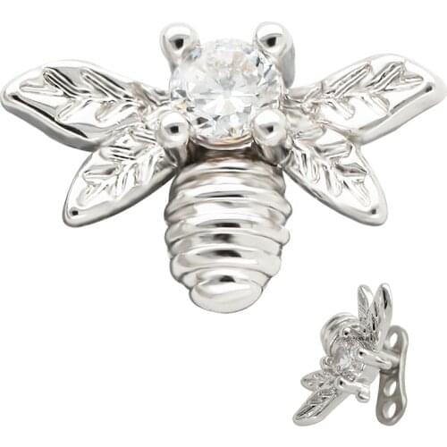 JHJT Micro Dermal Anchor G23 Titanium Bee Shape Skin Diver Surface Piercing Implants Sexy Jewelry