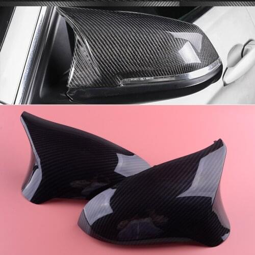 1 Pair Side Rearview Mirror Covers Caps Carbon Fiber Style Plastic Fit for BMW F80 M3 F82 M4 M2 Competition 51168059547