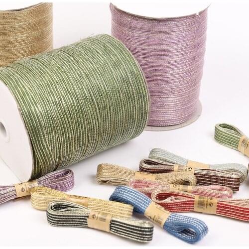 2meters 1.5cm Wide Natural Jute Fabric Ribbon Crafts Ribbon for Christmas Wedding Gifts Burlap Fabric DIY Ribbon for Decoration