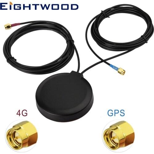 Eightwood Vehicle Truck RV GPS 4G LTE Magnetic Combined Antenna Aerial for GPS Navigation Head Unit Car Telematics 4G LTE Mobile