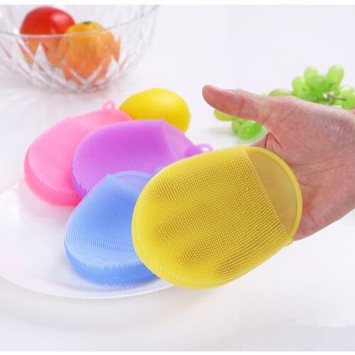 Multi Function Soft Silicone Wash Pad Face Exfoliating SPA Brush Kitchen Clean Brush Bath Brushes Sponges Scrubbers