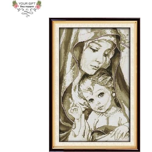 Joy Sunday RA026(2) 14CT 11CT Counted and Stamped Home Decor Virgin Mary Needlepoint Needlework Embroidery DIY Cross Stitch kits