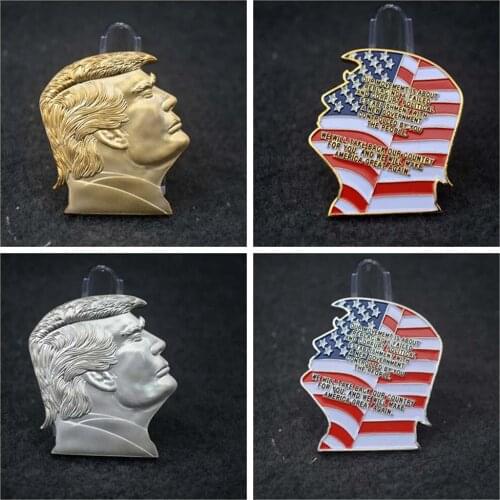2020 President Donald Trump Silver Gold Plated Commemorative Novelty Coin Make America Great Again