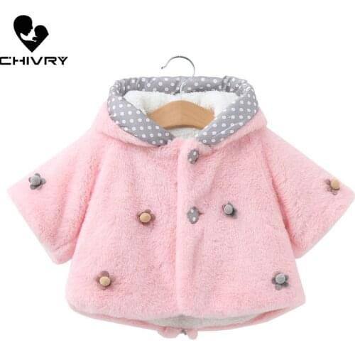 New 2020 Baby Girls Autumn Winter Woolen Cape Coat Fashion Cute Rabbit Ears Hooded Batwing Sleeve Jackets Outerwear Clothing