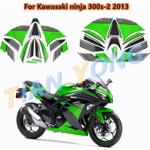 For Kawasaki ninja300s 2 2013 Motorcycle Whole Fairing custom made Sticker Decal Emblem Kit Protector Racing Silkscreen Applique