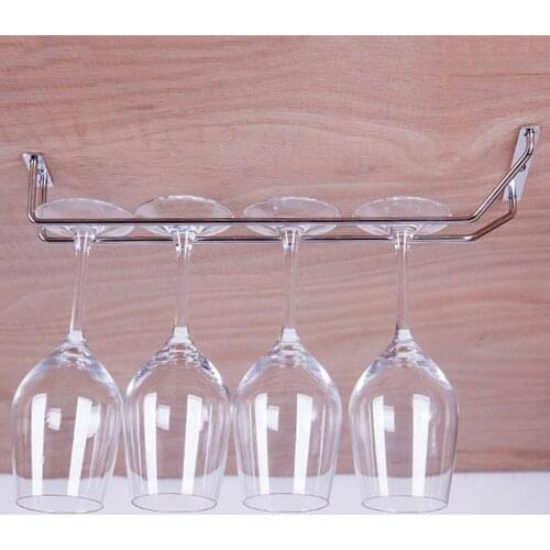 Stainless Steel Wine Glass Rack Stemware Hanging Cup Holder Kitchen Wall Mount Hanging Bar Pub Hanger Home Kitchen Accessories
