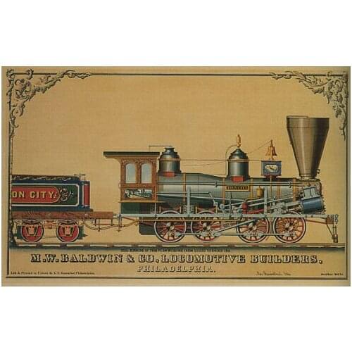 TRAIN BALDWIN LOCOMOTIVE BUILDERS PHILADELPHIA TRAVEL VINTAGE Art Film Print Silk Poster Home Wall Decor 24x36inch