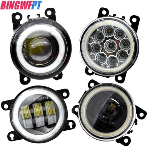 Angel Eye Fog Light Car LED Fog Lamp DRL For Peugeot 207 307 3008 407 607 301 308 408 2008 4007 4008 5008 Bipper Tepee