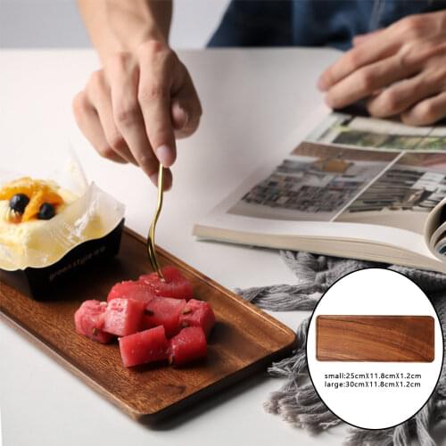 Solid Wood Rectangular Tableware Serving Tray Food Fruit Plate Tea Serving Plate Snacks Food Storage Dish Serving Table Plate