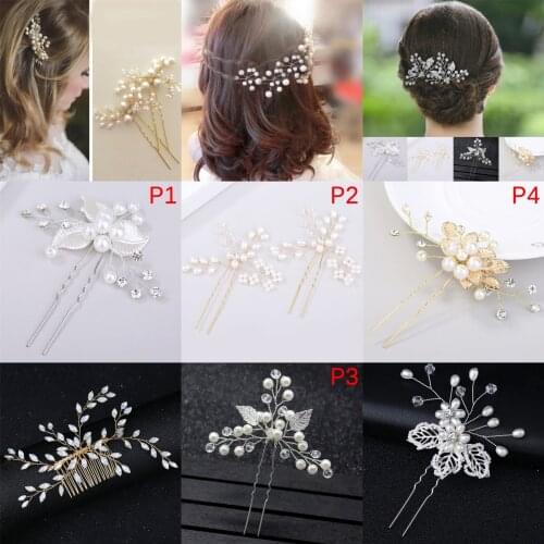 Rose Gold Prom Bride Bridesmaid Hair Accessories Pearl Hair Pin Clip Luxury Crystal Rhinestone Wedding Hairpins Sticks For Women